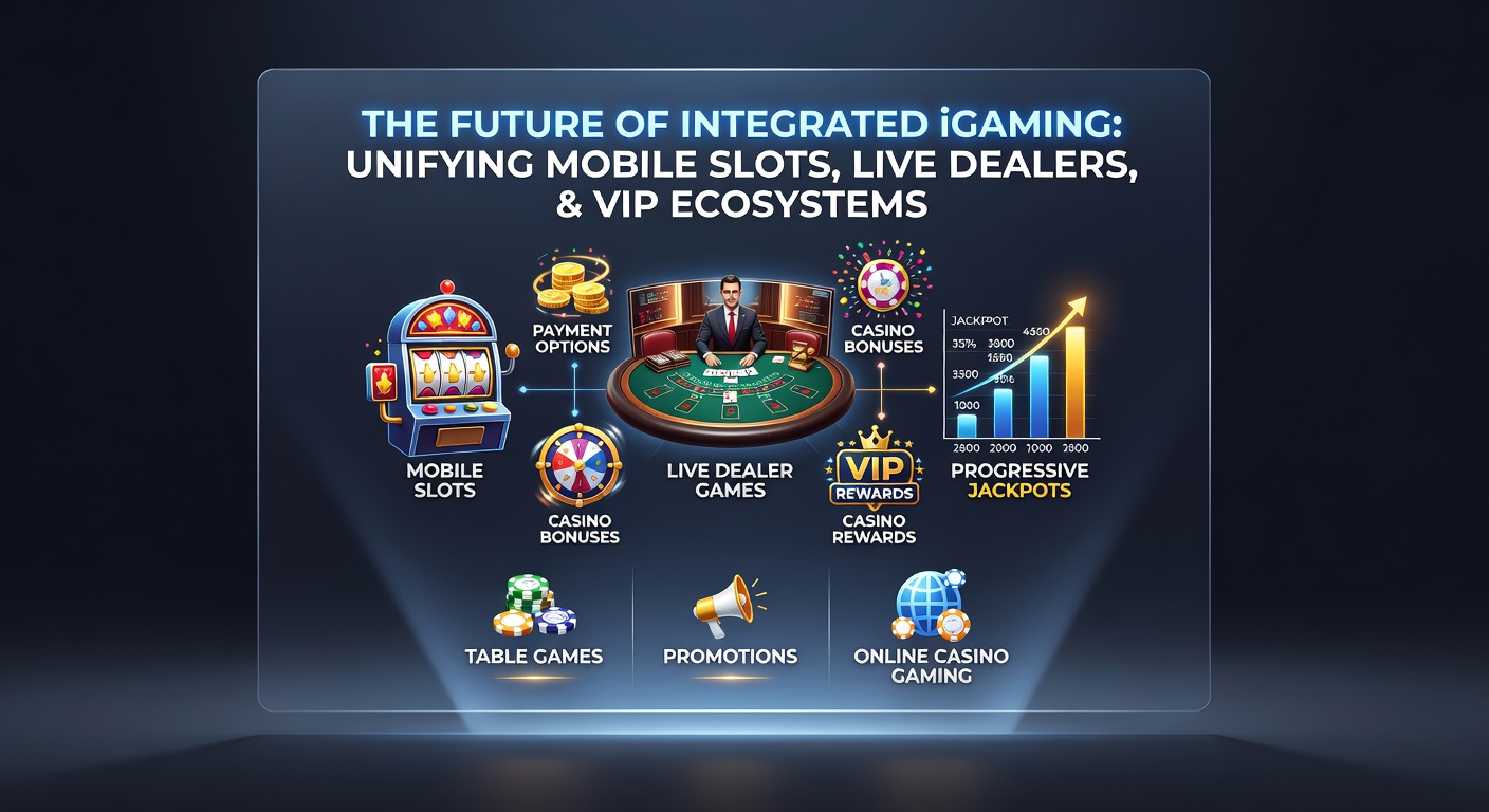 Vibrant online casino interface showing mobile slots merging with live dealer blackjack and glowing progressive jackpot meters