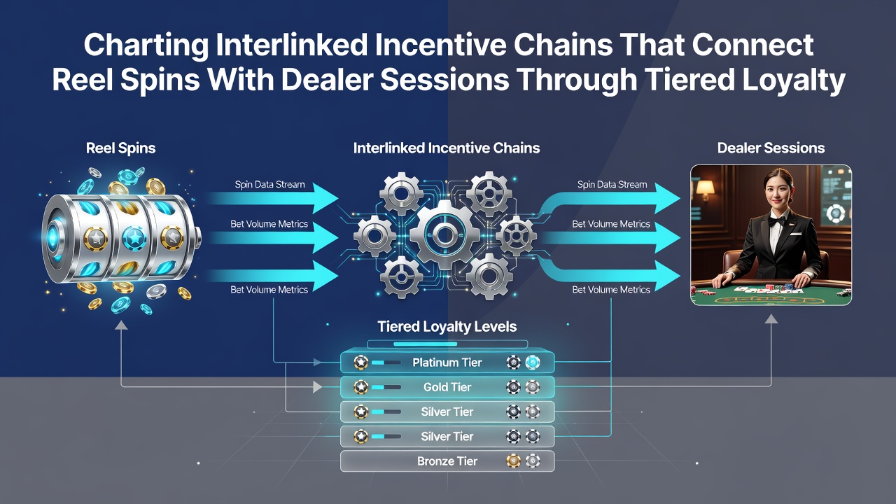 Flowchart illustrating how slot points convert into live dealer rewards within tiered casino loyalty programs