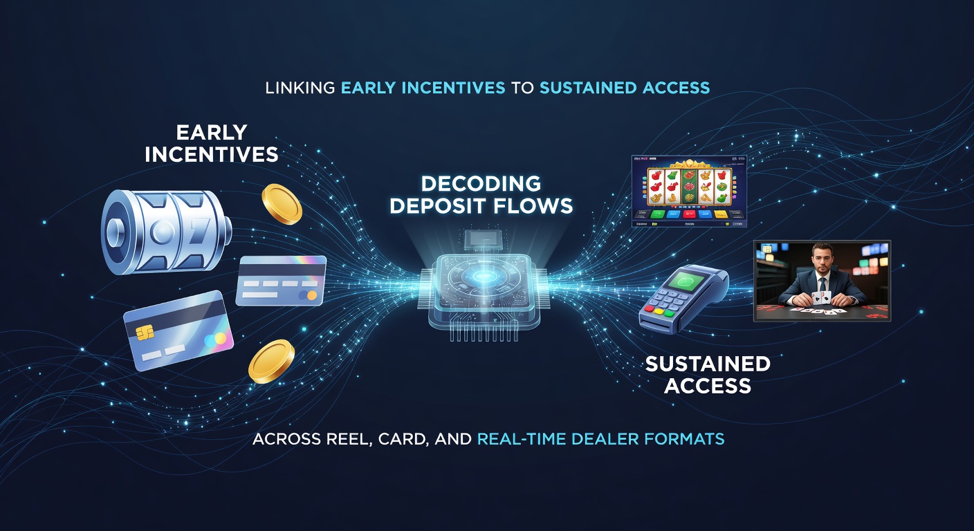 Diagram illustrating deposit pathways connecting initial bonuses to ongoing play in slots, table games, and live dealer environments