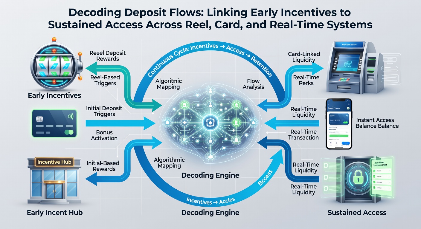 Flowchart showing how early deposit incentives transition into sustained play across slot reels, card tables, and live dealer formats