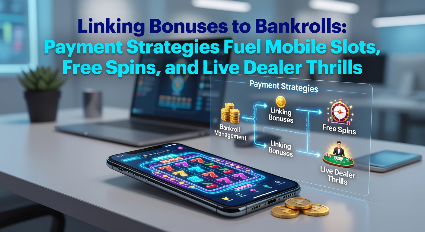 Illustration of a digital wallet connecting to casino bonuses, with mobile slots and live dealer icons glowing in the background