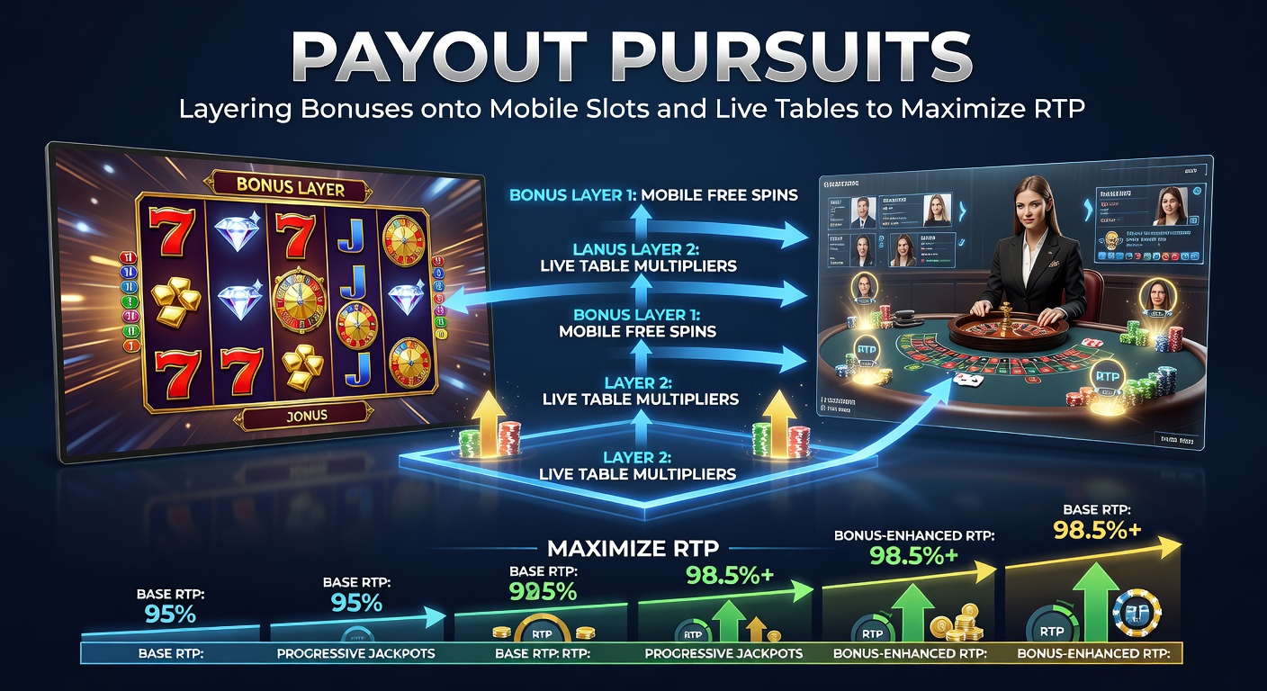 Live dealer baccarat table on a tablet with overlaid bonus notifications and RTP calculator showing enhanced returns from layered promotions