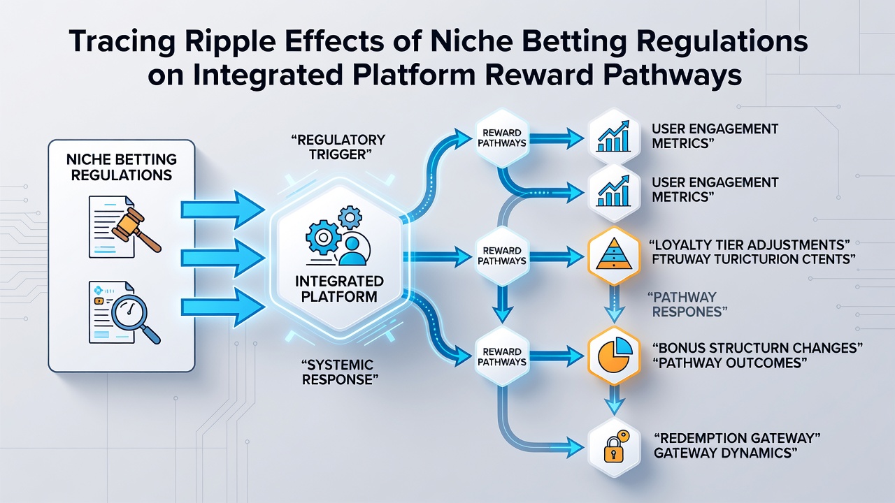 Flowchart illustrating connections between betting regulations, payment systems, and reward distribution across gaming platforms
